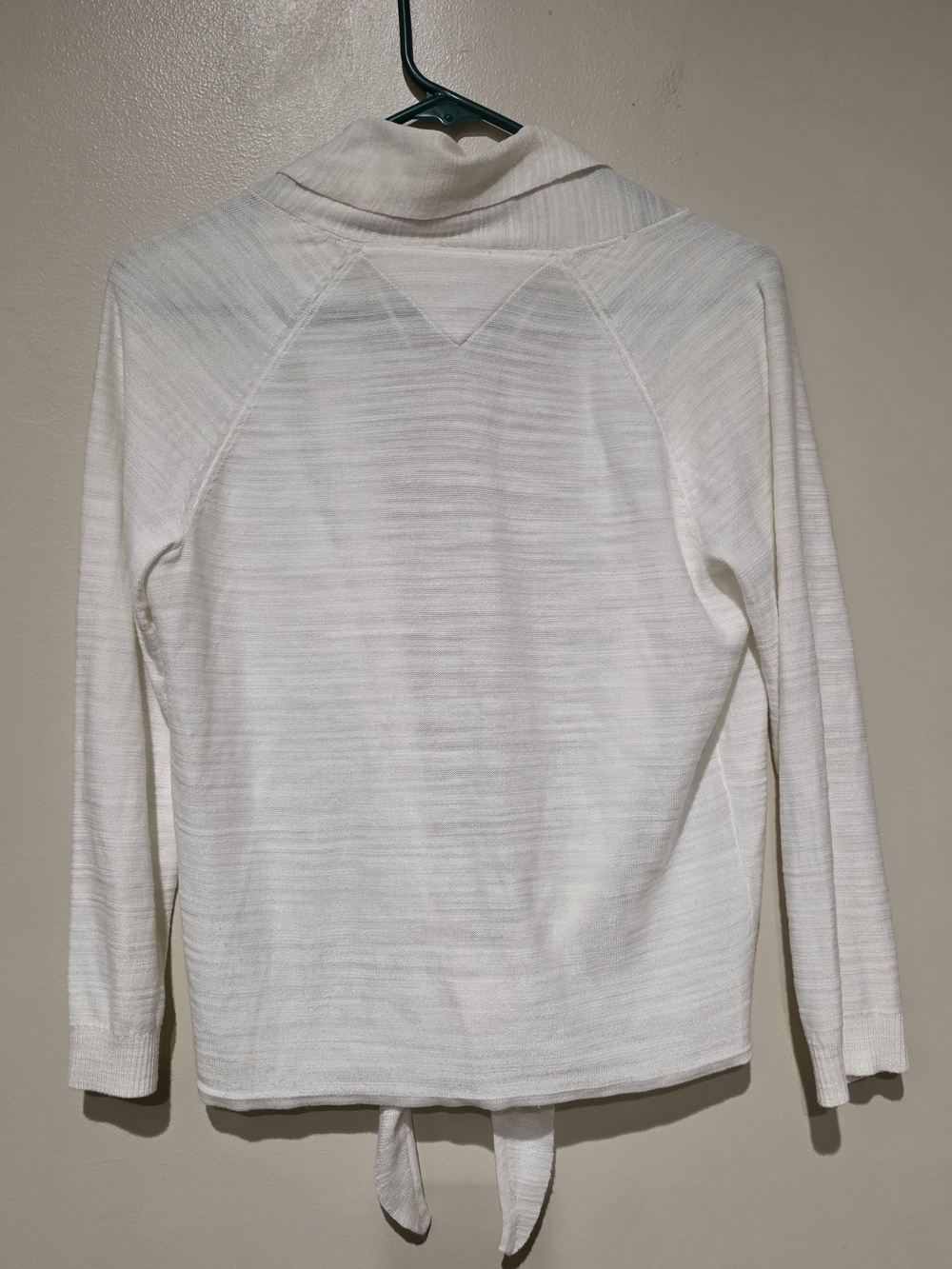 Tommy Hilfiger Cream Open-Front Draped Cardigan SZ Small Tie Front - Picture 5 of 8
